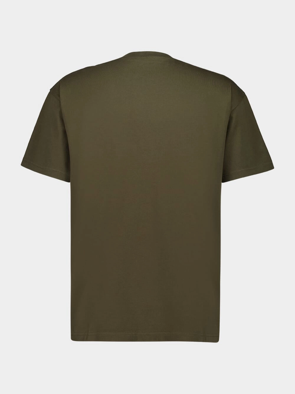 Khaki Green Regular Fit Cotton Logo T-Shirt