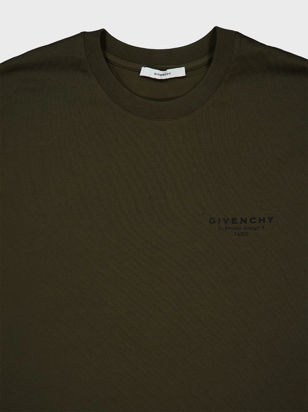 Khaki Green Regular Fit Cotton Logo T-Shirt