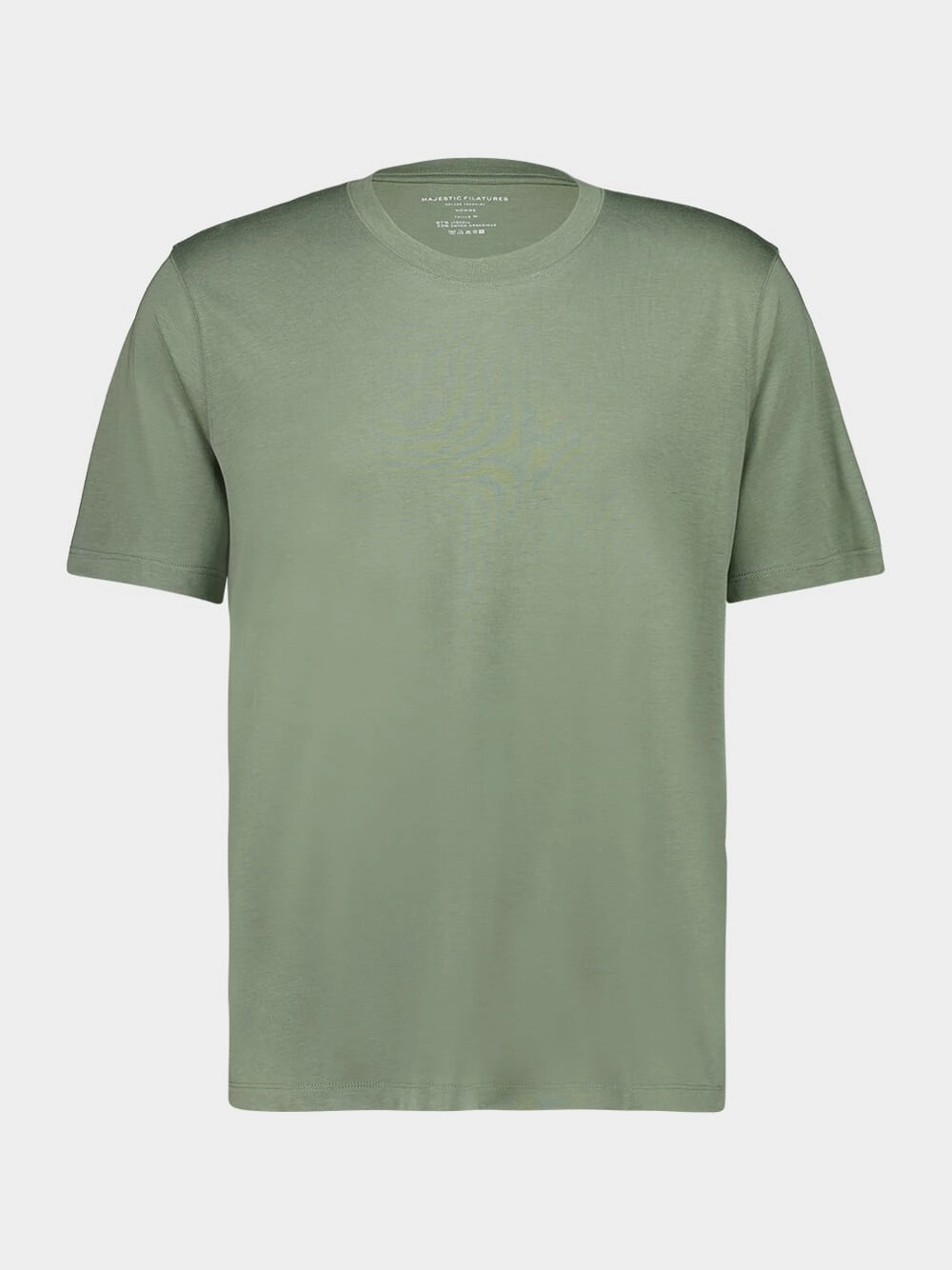 Khaki Green T-Shirt with Round Neck Tops Mens - flannel shirts