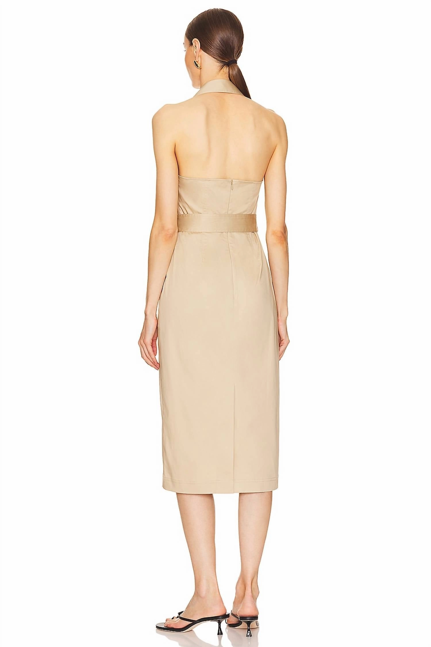 Kitana Dress In Pebble Khaki