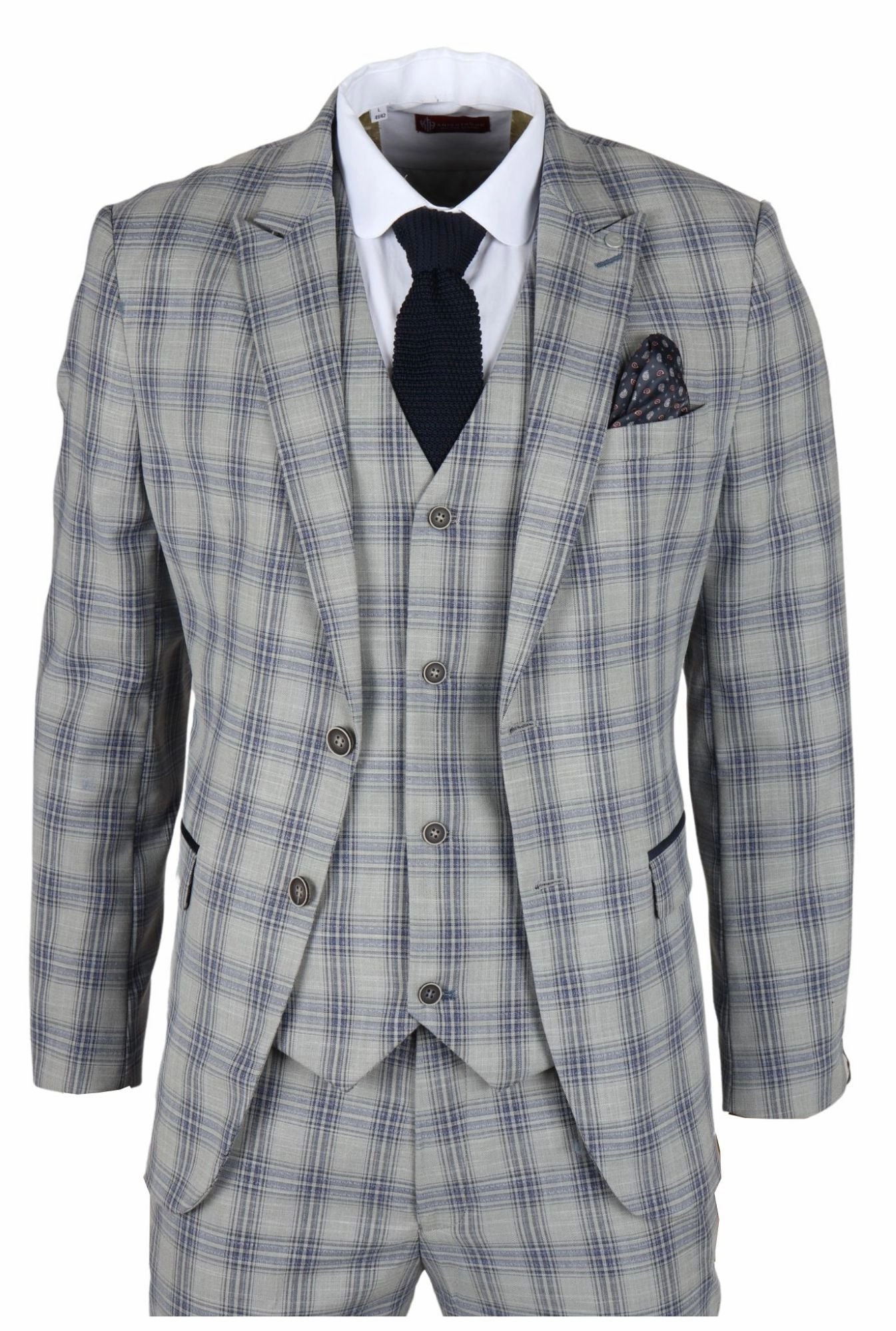 Knight 3 Piece Checked Suit