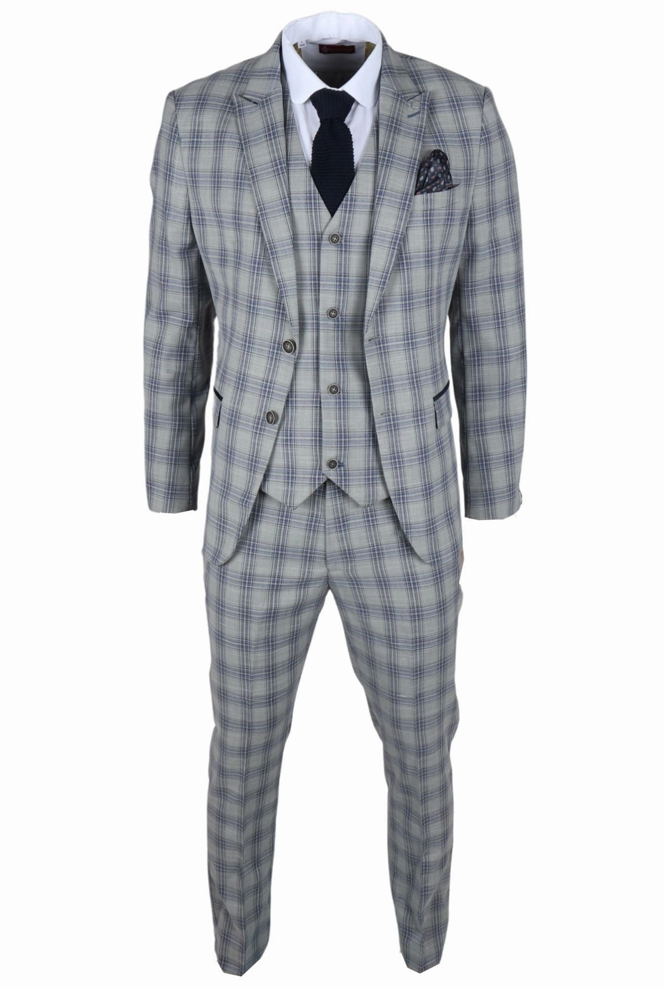 Knight 3 Piece Checked Suit