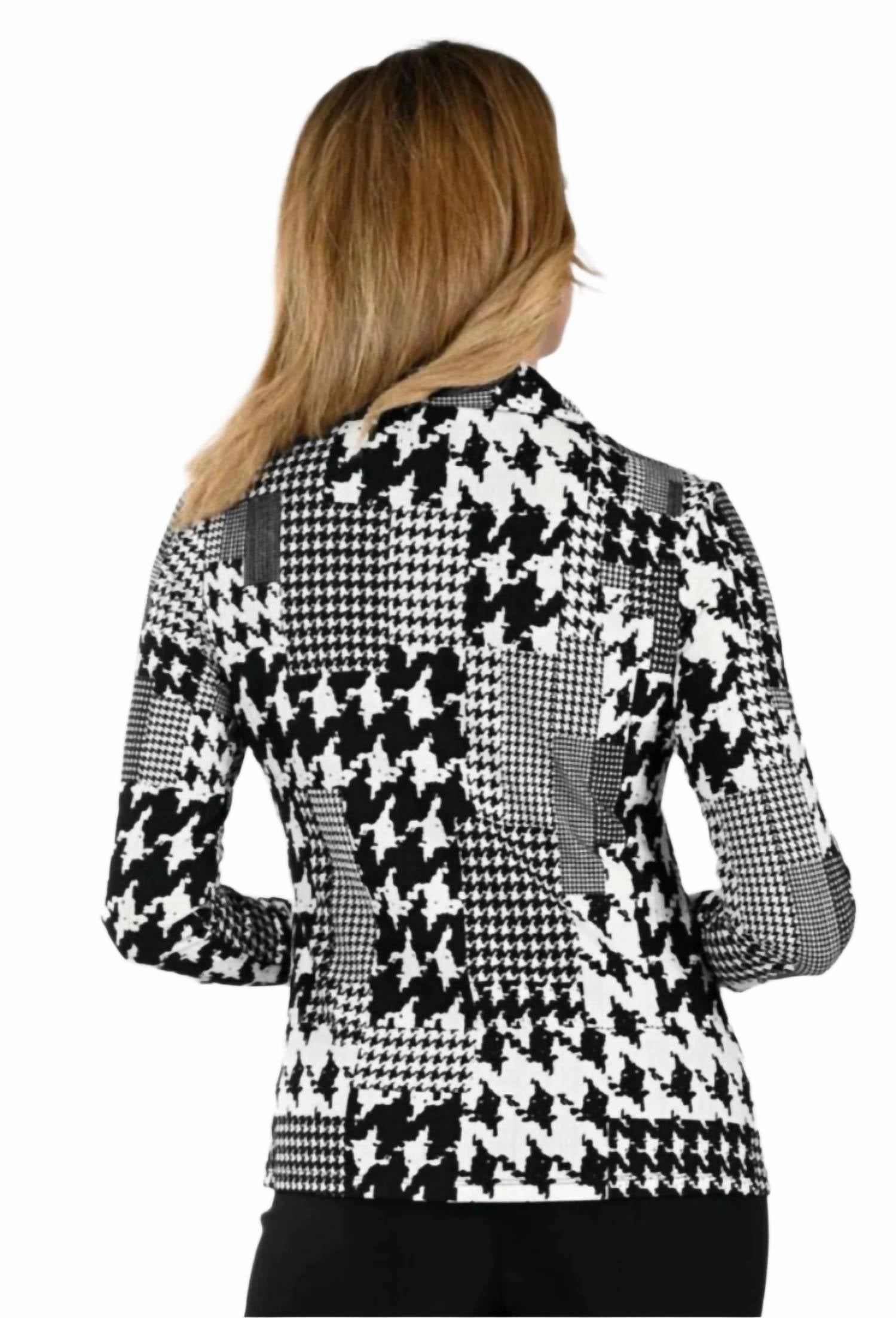 Knit Cowl Neck Long Sleeve Top In Black And White
