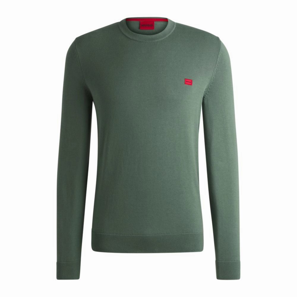 Knitted cotton sweater with red logo label turtleneck sweaters sale