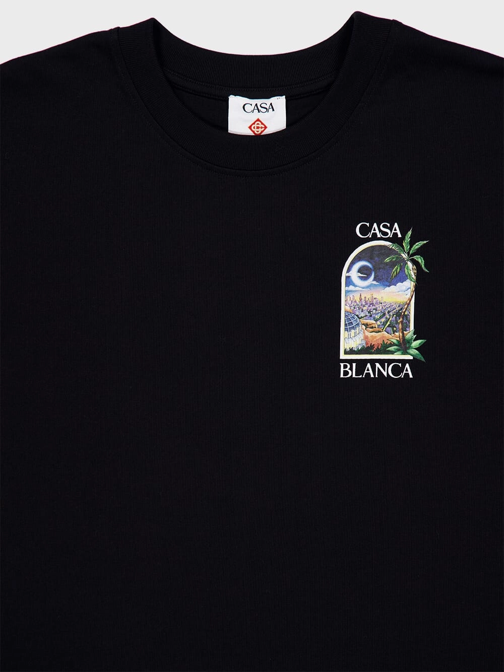La Night Printed Black Organic Cotton T-Shirt