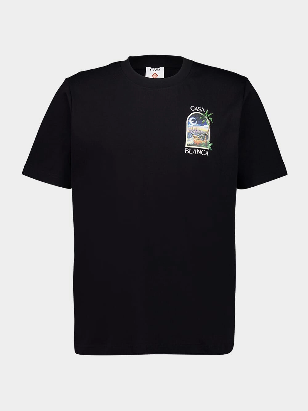 La Night Printed Black Organic Cotton T-Shirt Tops Mens - flannel shirts