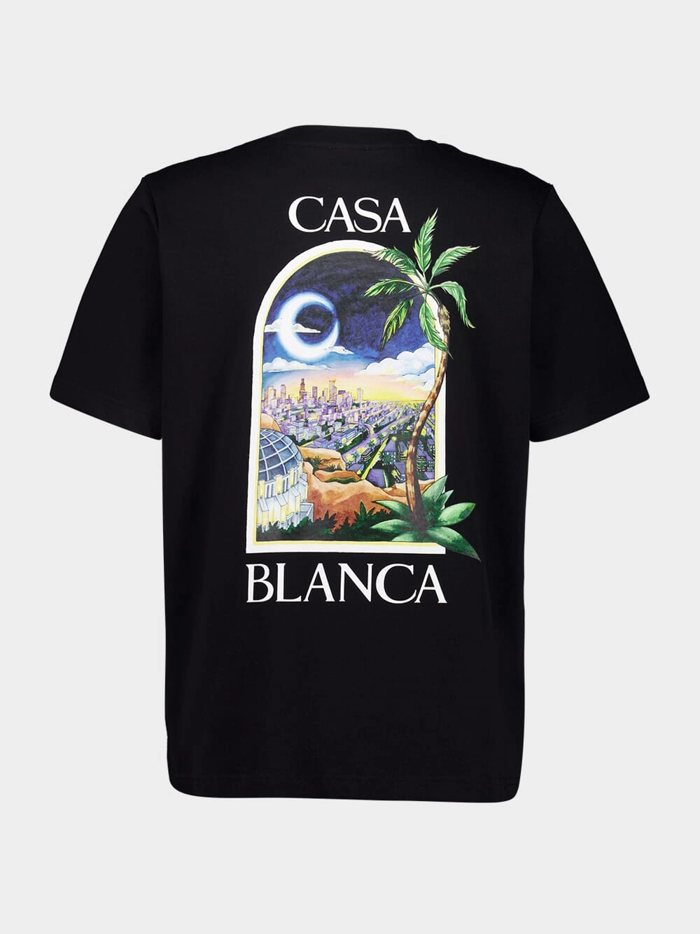 La Night Printed Black Organic Cotton T-Shirt