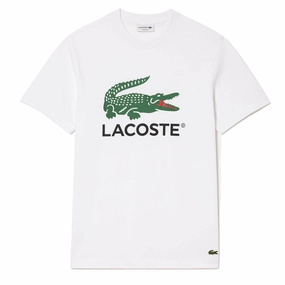 Lacoste Cotton Jersey Signature Print T-Shirt White henley shirts online