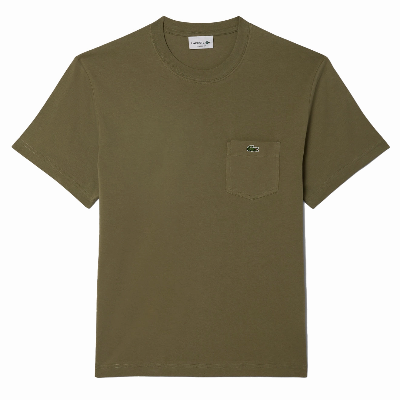 Lacoste Cotton T-Shirt with Breast Pocket Khaki henley shirts online