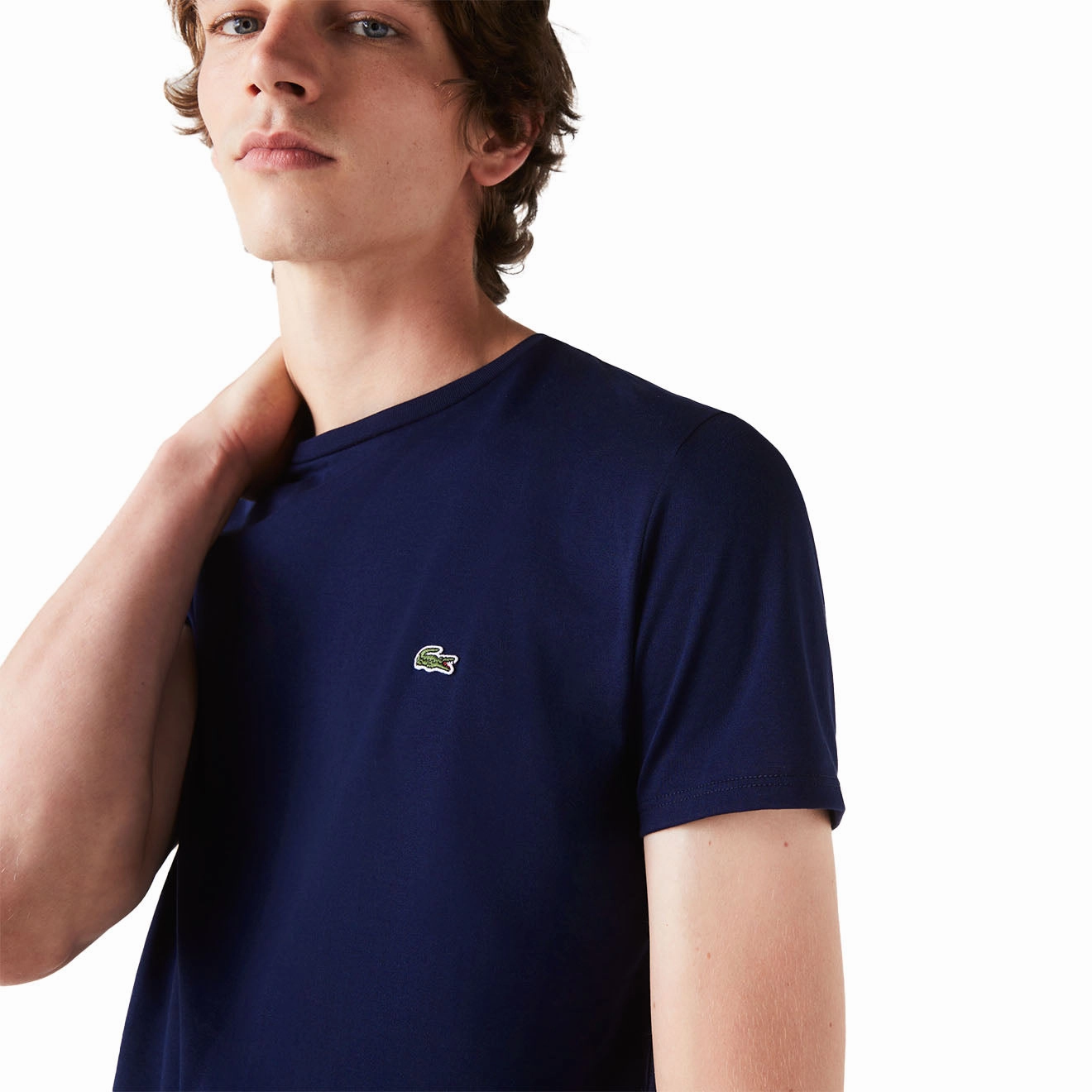 Lacoste Crew Neck Pima Cotton T-Shirt Navy Blue