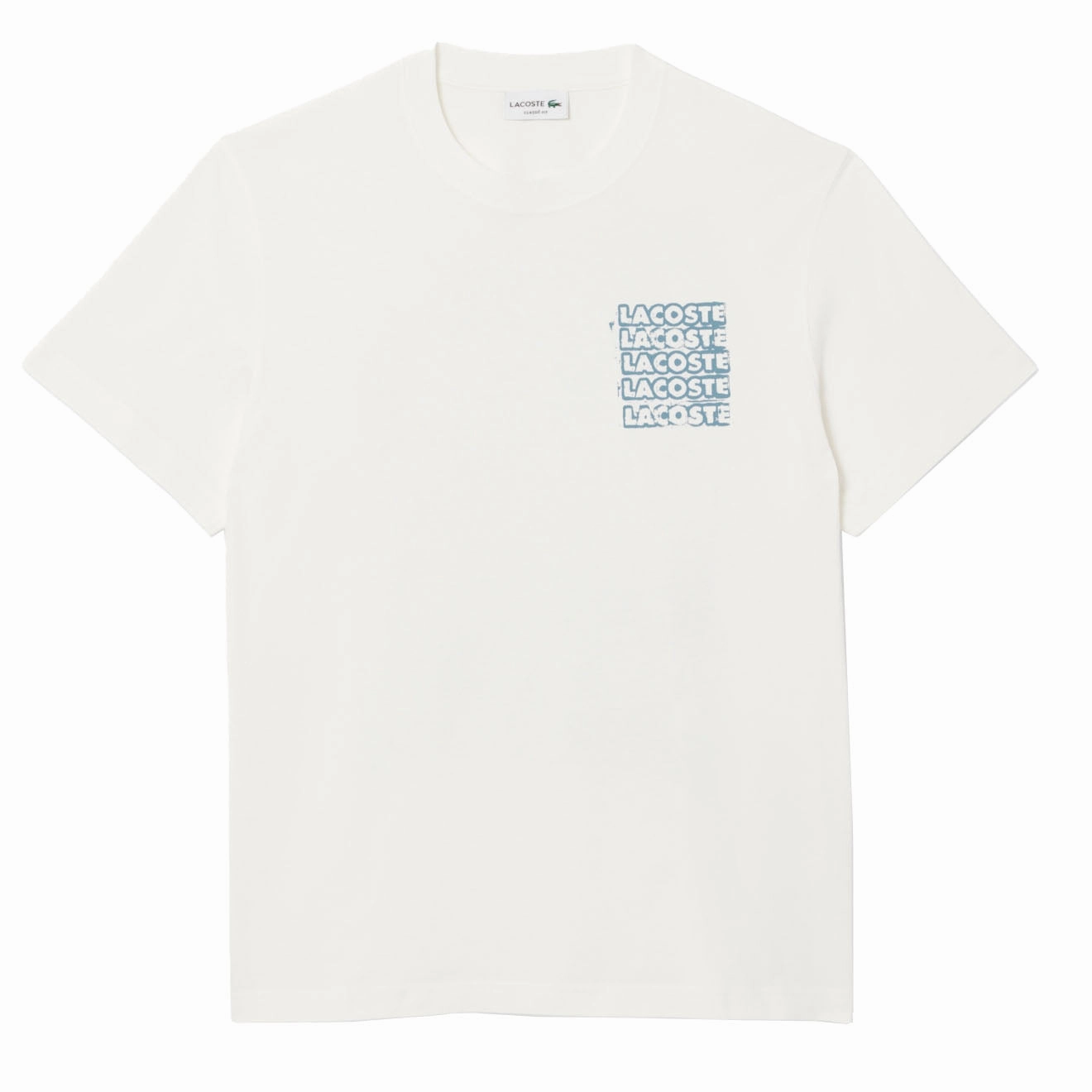 Lacoste Crocodile Blur Graffiti S/S Tee Flour / Limestone henley shirts online