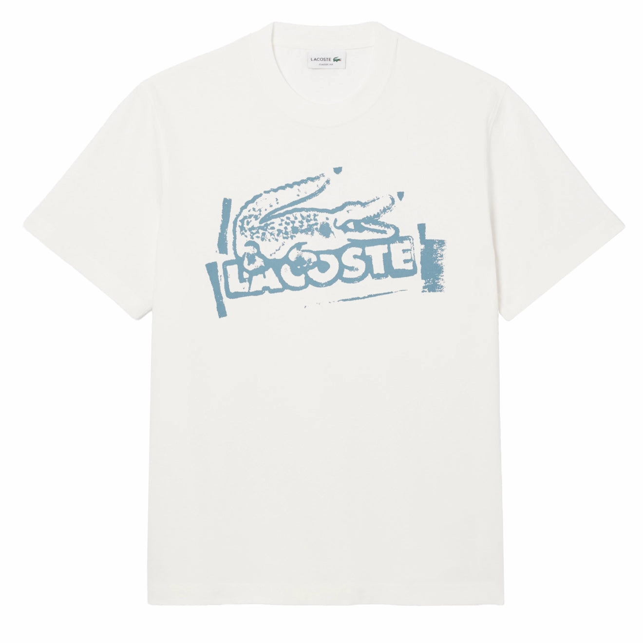 Lacoste Crocodile Graffiti S/S Tee White henley shirts online