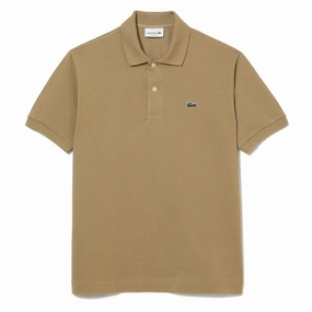 Lacoste Original S/S L.12.12 Petit Piqu Cotton Polo Shirt Beige mens t-shirts outlet