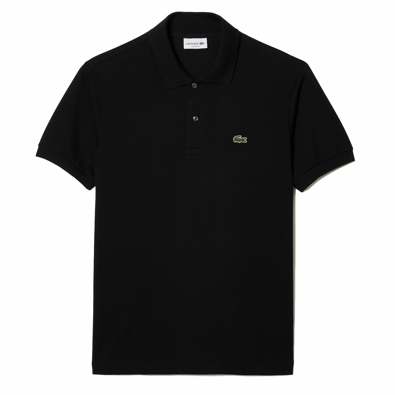 Lacoste Original S/S L.12.12 Petit Piqu Cotton Polo Shirt Black mens t-shirts outlet