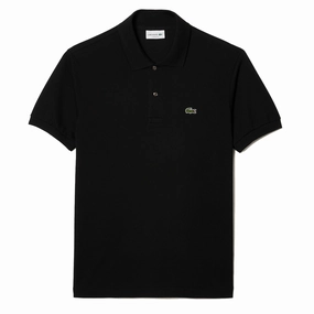 Lacoste Original S/S L.12.12 Petit Piqu Cotton Polo Shirt Black mens t-shirts outlet