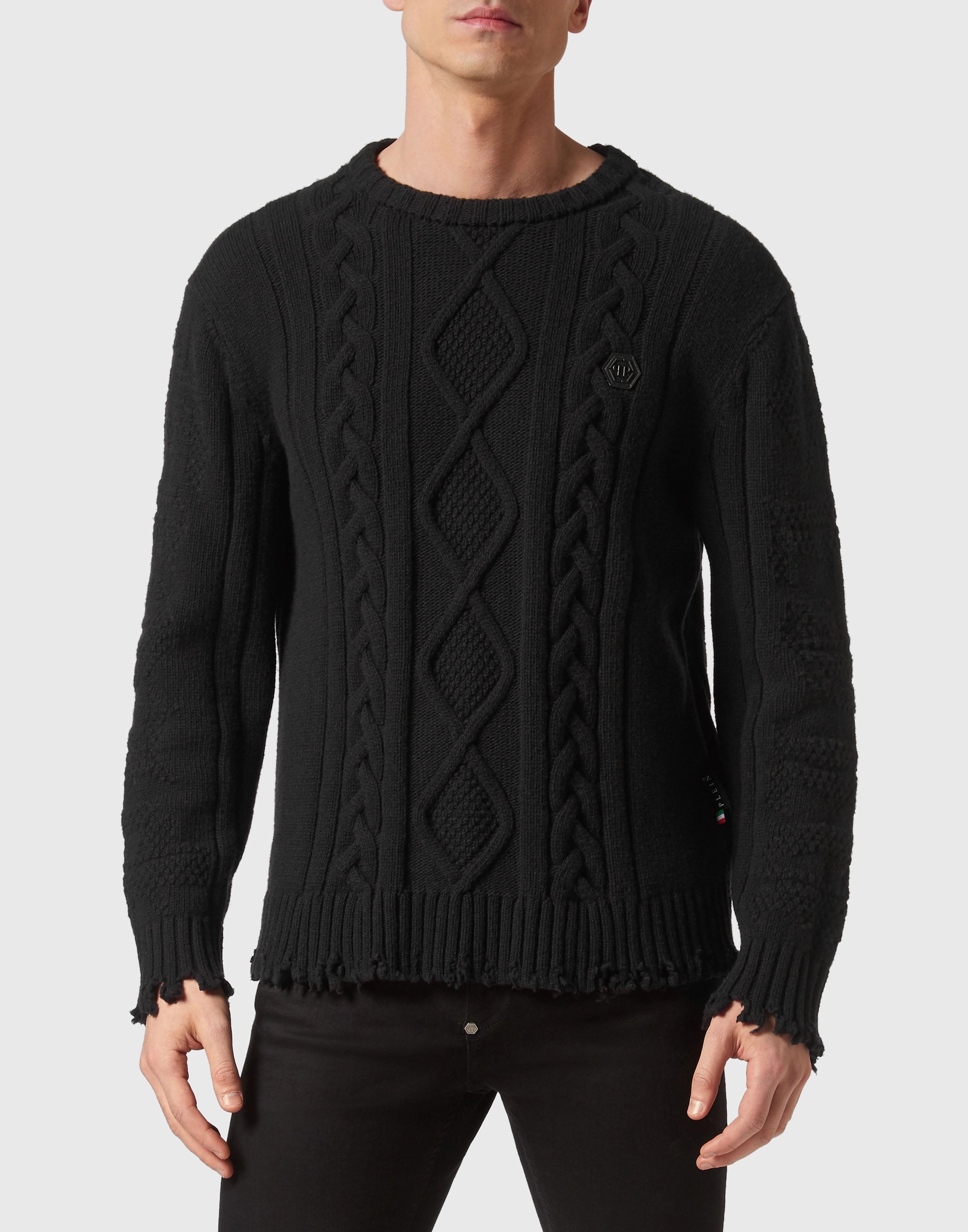Lambswool Pullover Round Neck LS Skull&amp;Bones