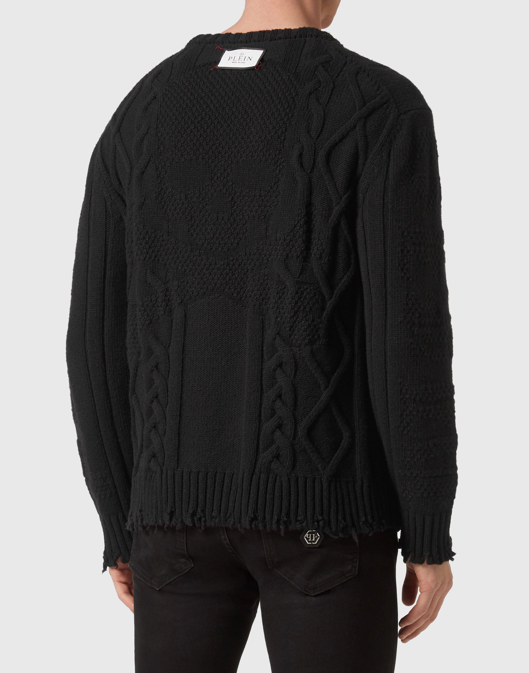 Lambswool Pullover Round Neck LS Skull&amp;Bones