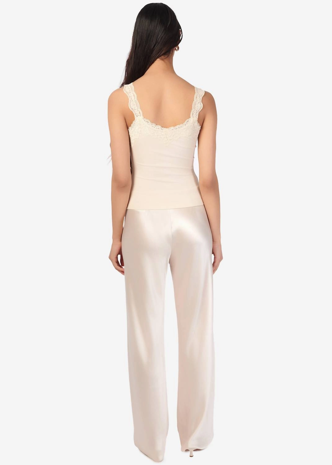 Lani Rib Knit Tank Top In Bone