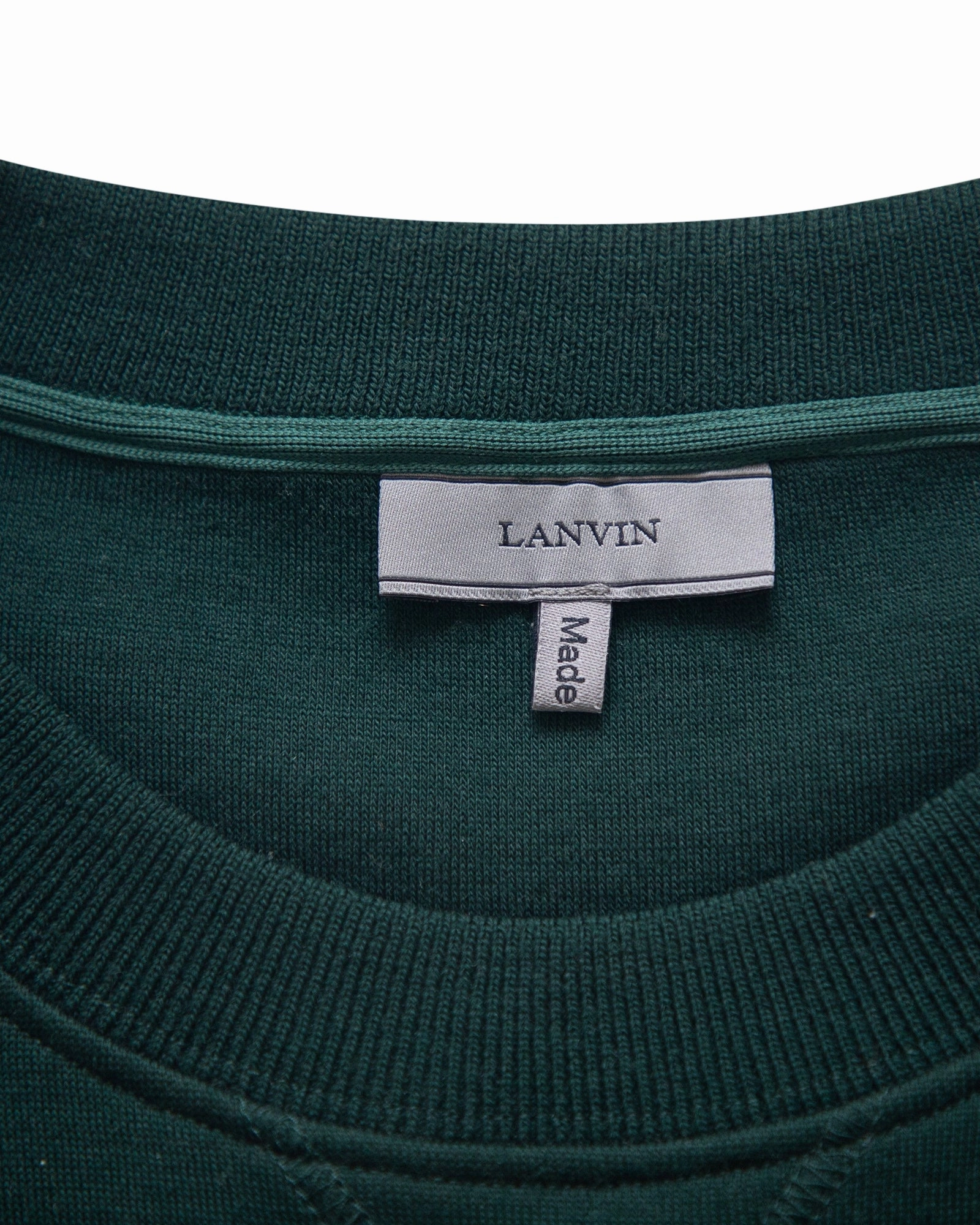 Lanvin Chain Stitch Sweater in Green Wool
