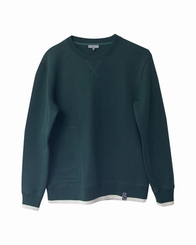 Lanvin Chain Stitch Sweater in Green Wool turtleneck sweaters sale