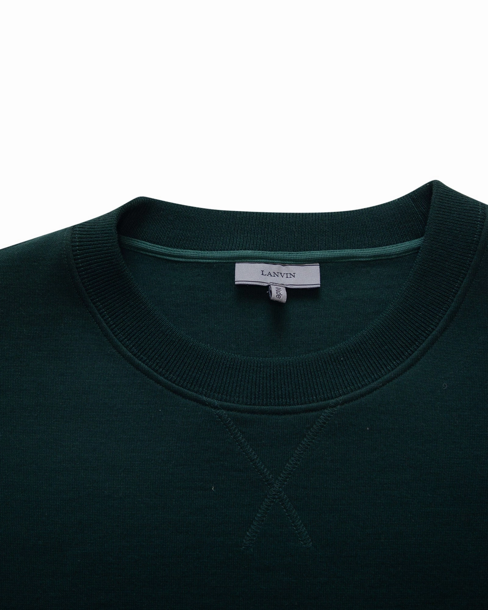 Lanvin Chain Stitch Sweater in Green Wool