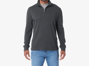 Larchmont Quarter Zip Sweater In Charcoal turtleneck sweaters sale