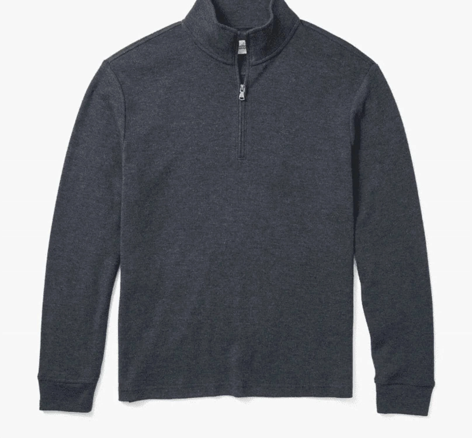 Larchmont Quarter Zip Sweater In Charcoal