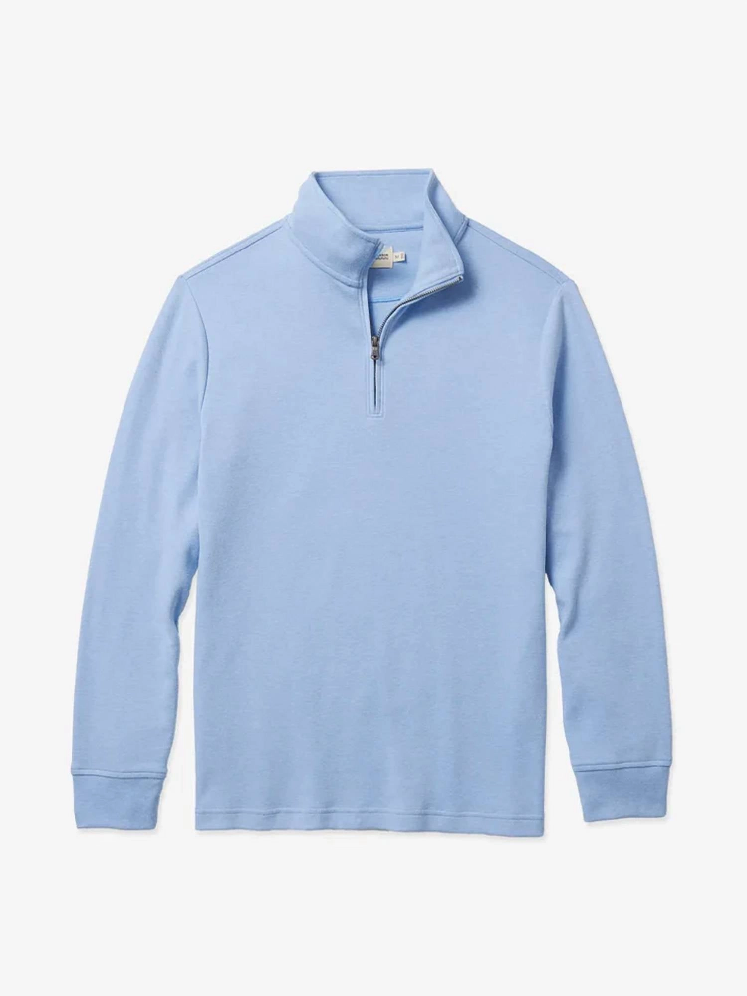 Larchmont Quarter Zip Sweater In Light Blue