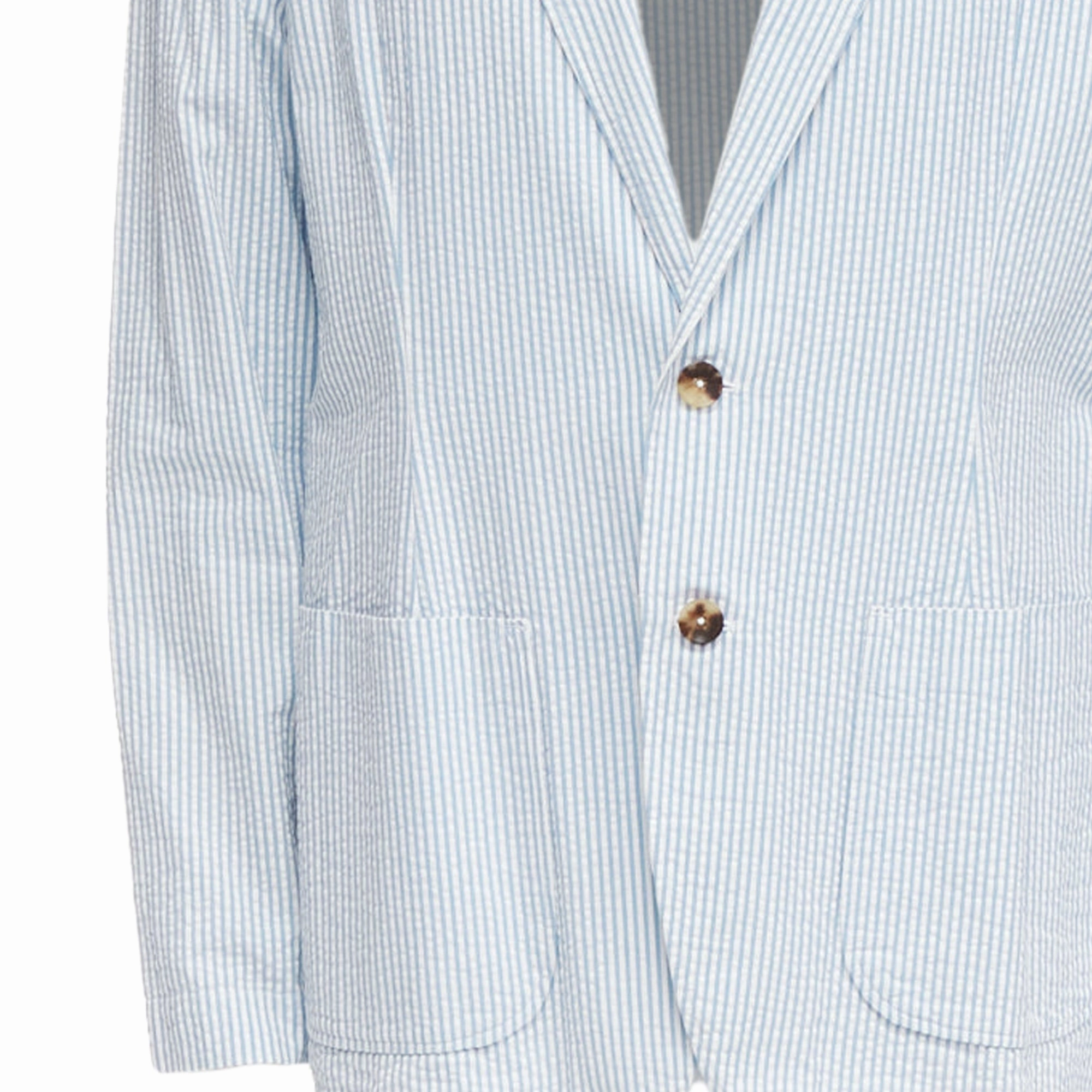 Lardini stripe seersucker shell button blazer