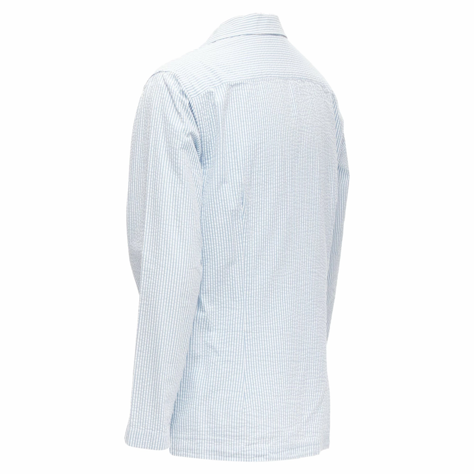 Lardini stripe seersucker shell button blazer