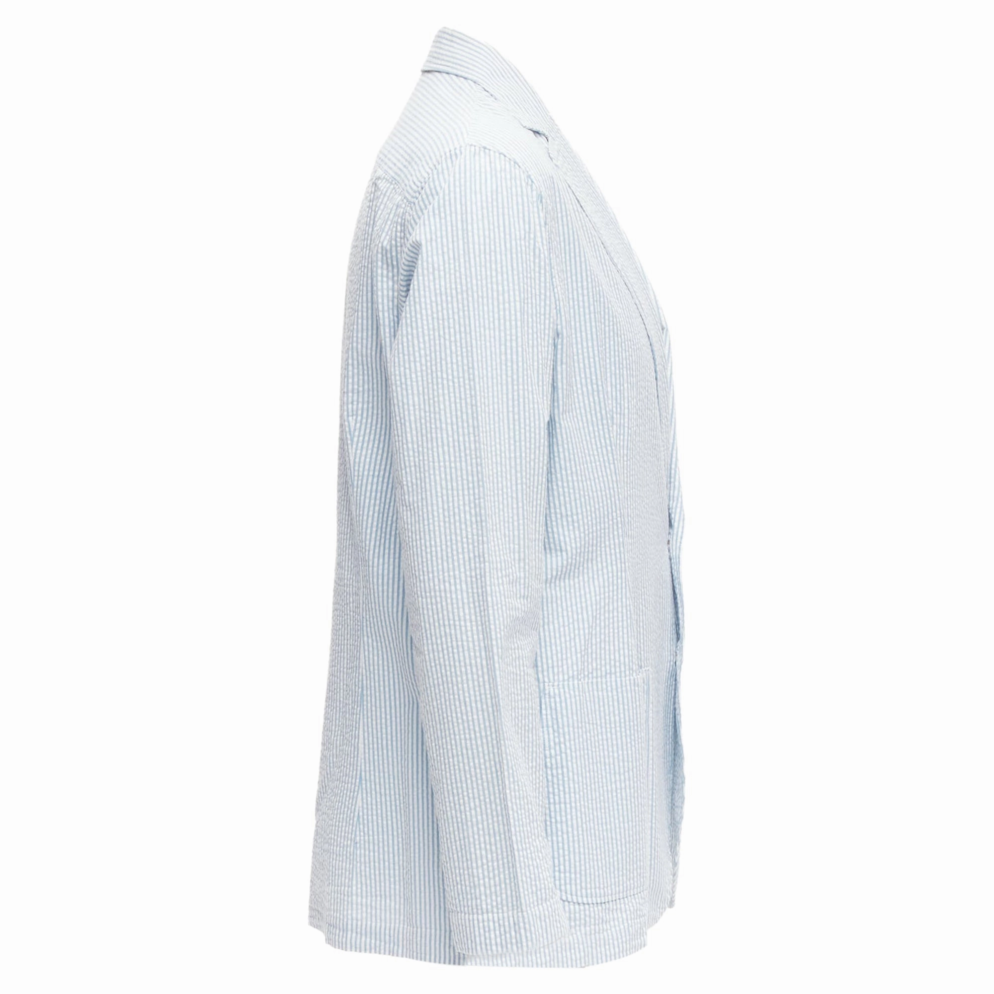 Lardini stripe seersucker shell button blazer