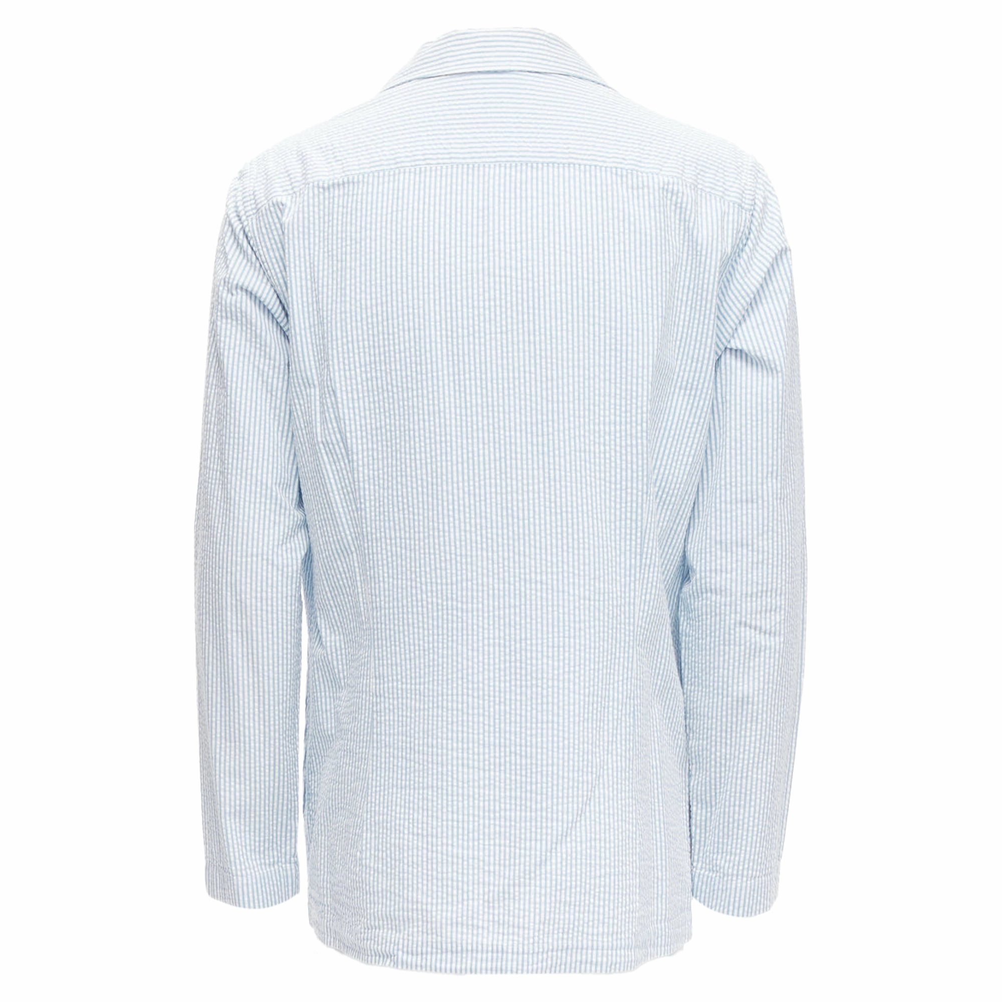 Lardini stripe seersucker shell button blazer
