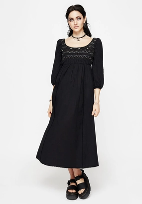 Larissa Hand Embroidered Smocked Midaxi Dress Dresses Womens - women's dresses clearance