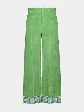 Laurel Velvet Trousers with Jacquard Hems Bottoms Mens - cheap mens shorts online