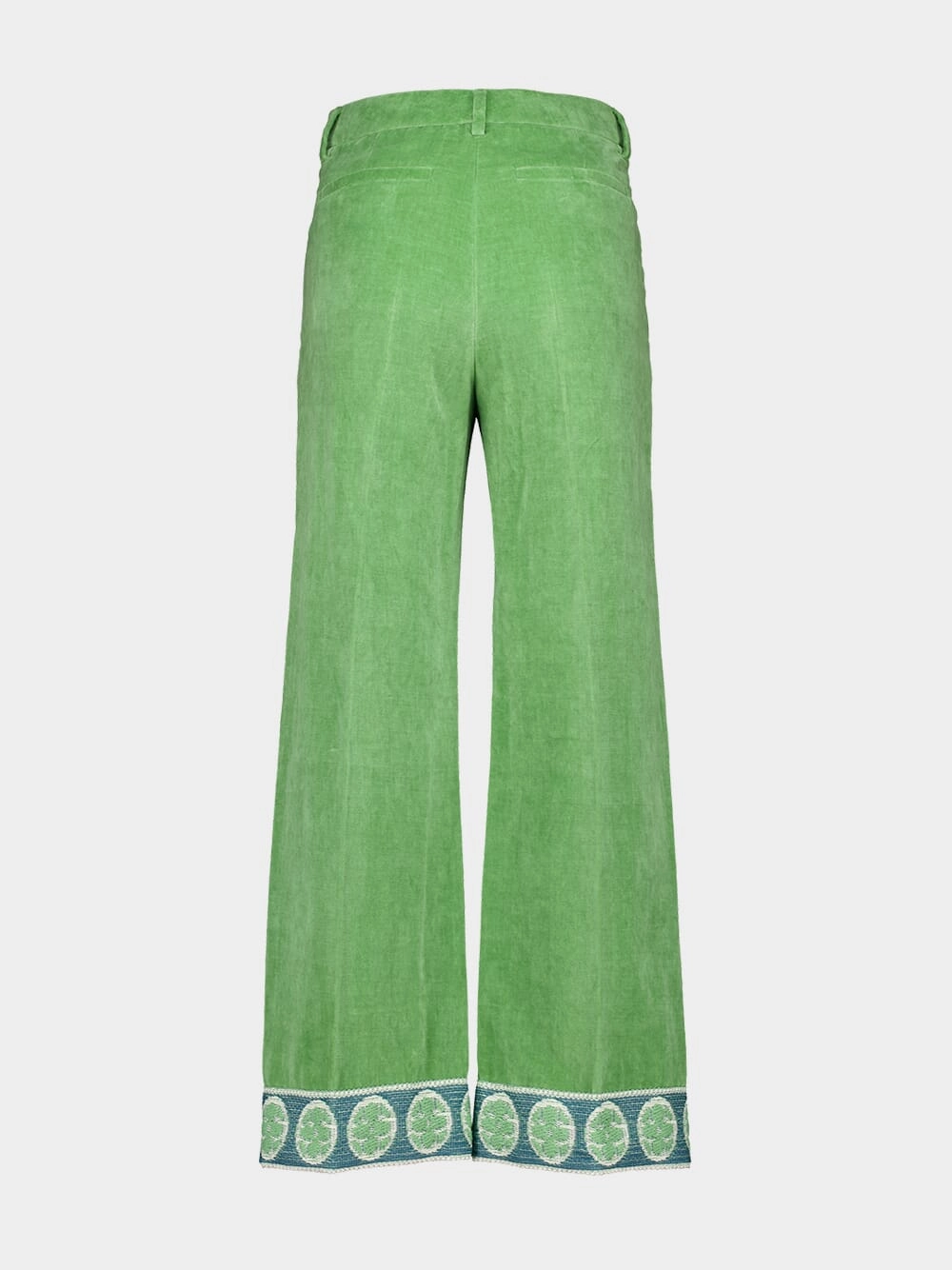 Laurel Velvet Trousers with Jacquard Hems