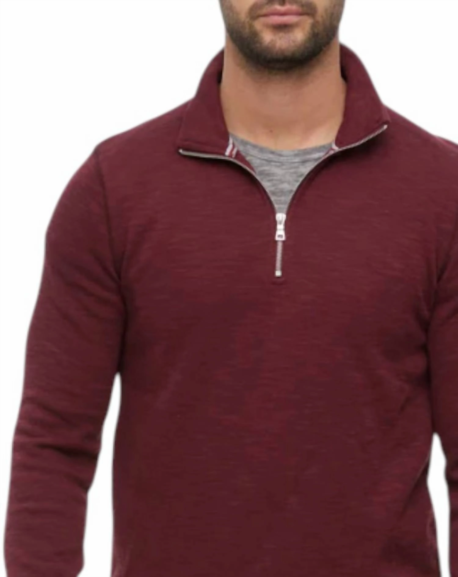 Lavelle 1/4 Zip Pullover Sweater In Maroon