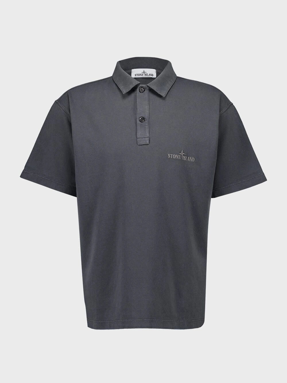 Lead Grey Polo Shirt with Embroidery Tops Mens - men's t-shirts outlet
