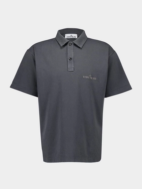 Lead Grey Polo Shirt with Embroidery Tops Mens - men's t-shirts outlet