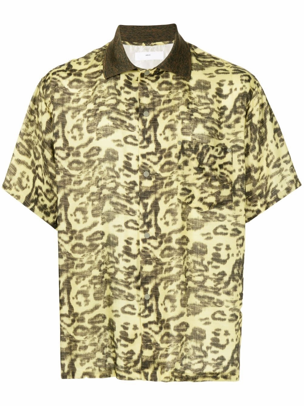 Leopard-Print Short-Sleeved Shirt discount mens shirts