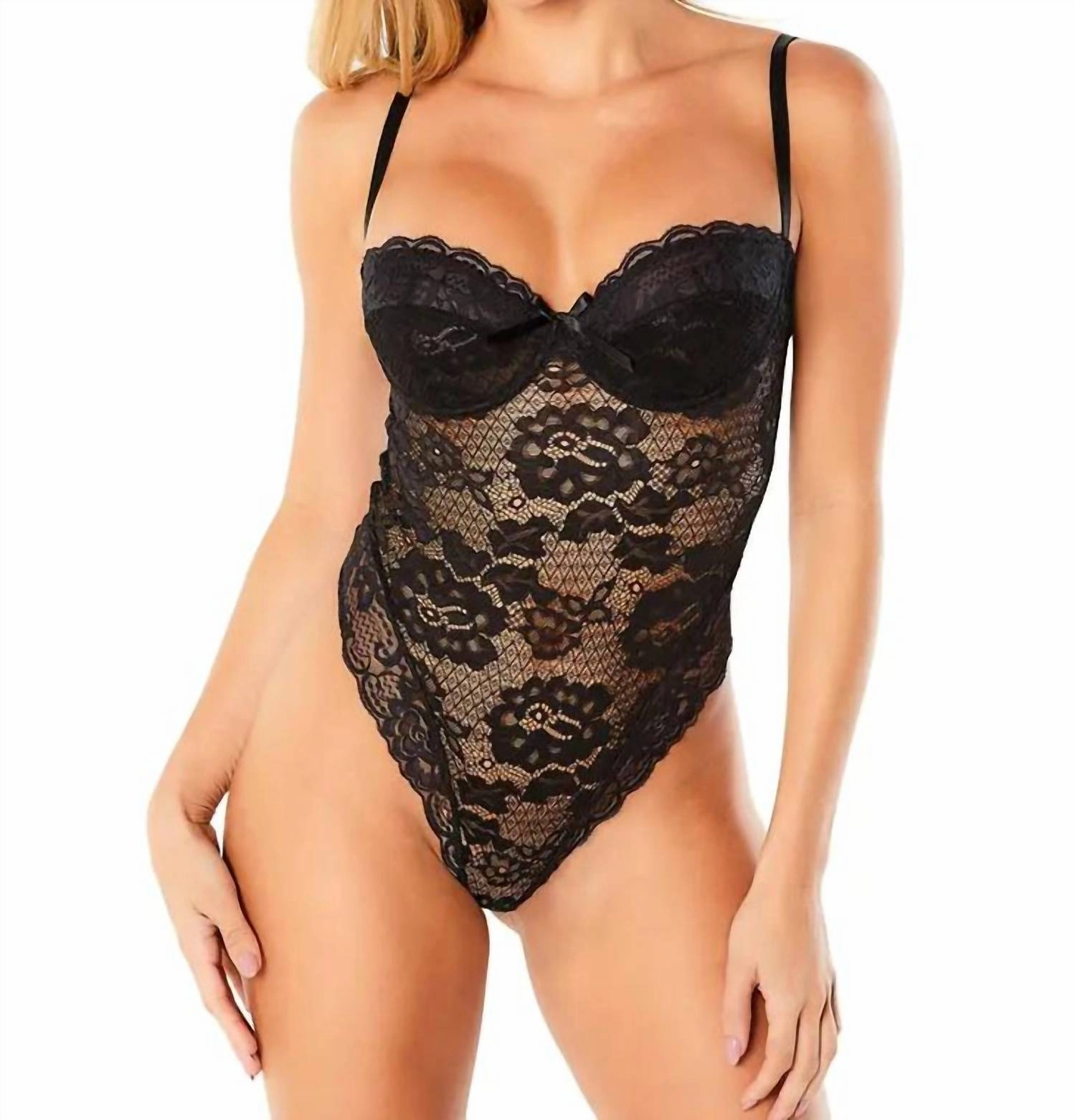 Lexi Lace Bodysuit In Black