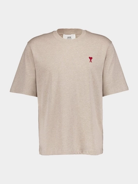 Light Beige Cotton T-Shirt Tops Mens - flannel shirts