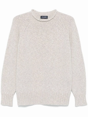 Light Beige Long Sleeve Crew Neck Sweater designer sweaters outlet