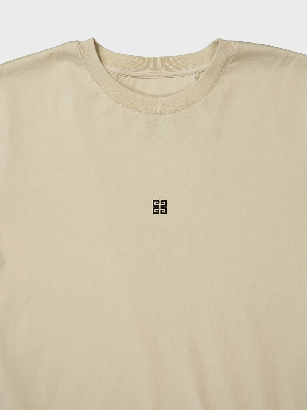 Light Beige Slim Fit 4G Embroidered T-Shirt