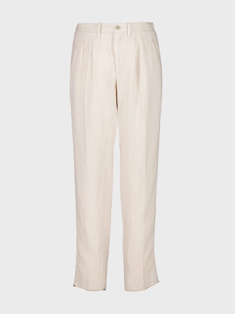 Light Beige Straight Fit Linen Trousers Bottoms Mens - cheap mens shorts online