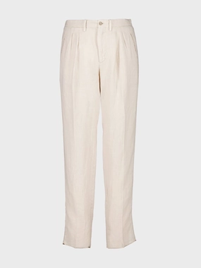Light Beige Straight Fit Linen Trousers Bottoms Mens - cheap mens shorts online