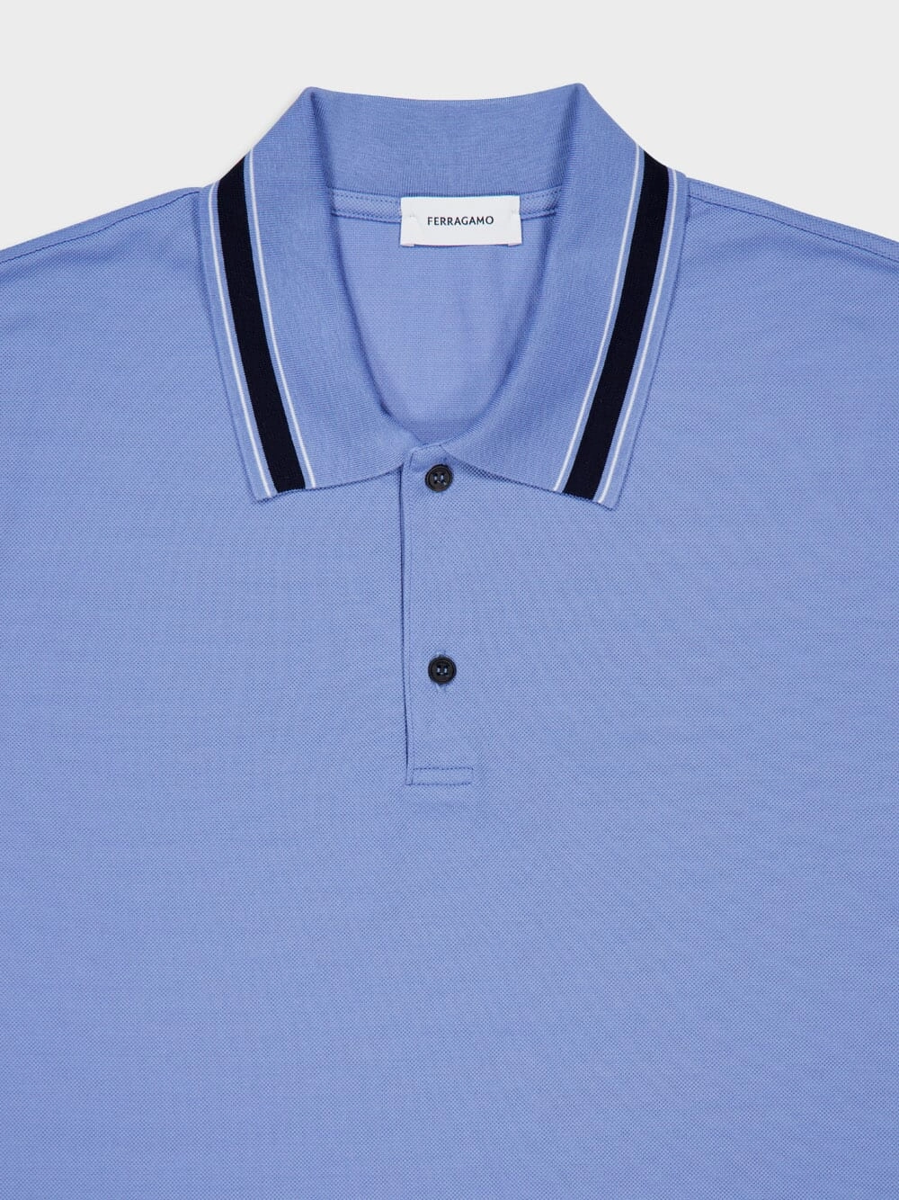 Light Blue Cotton Piqu Polo Shirt