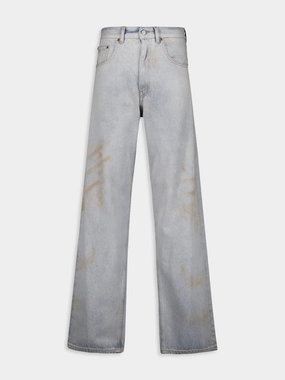 Light Blue Distressed Denim Jeans Bottoms Mens - cheap mens shorts online