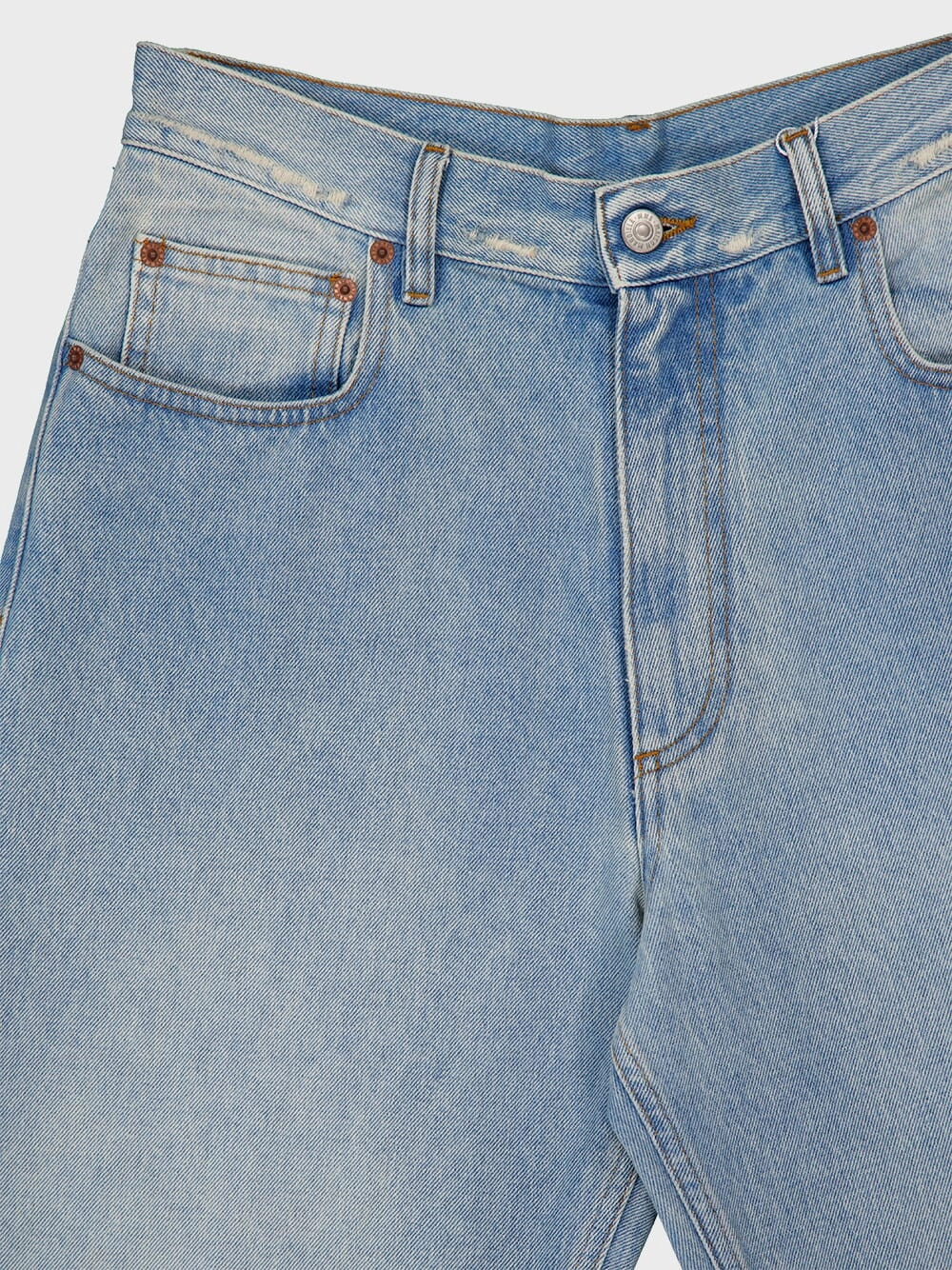 Light Blue High-Waisted Denim Trousers
