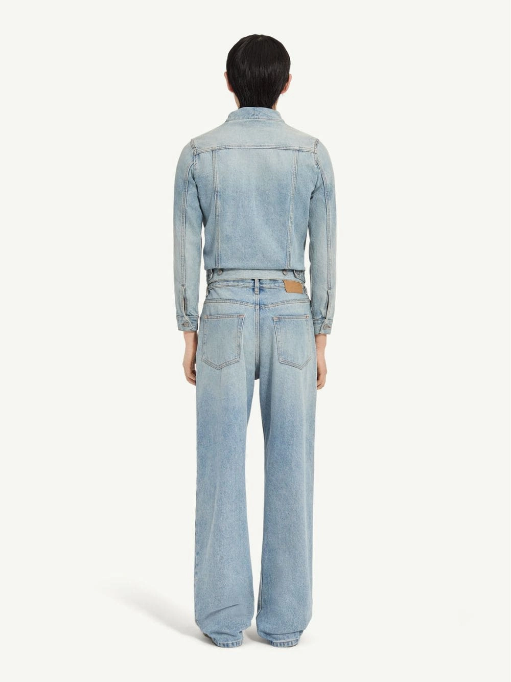 Light Blue High-Waisted Denim Trousers