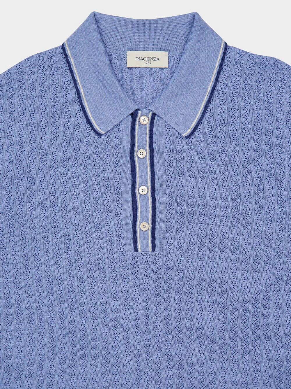Light Blue Linen Polo Shirt